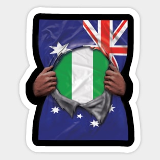 Nigeria Flag Australian Flag Ripped - Gift for Nigerian From Nigeria Sticker